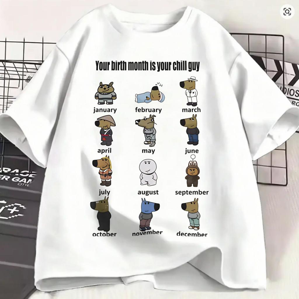 Chill Guys Unisexs T Shirt Just A Chill Girl Amazing Tees Short Sleeve Crewneck Tshirts Pure Cotton Printing Clothes