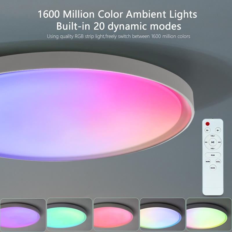 Bluetooth LED Smart Lamp: Modern Three-Proof Graffiti Ceiling Light for Bedroom, Living Room, or Balcony.