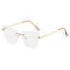 Trimmed Glasses Women'S Ultra-Light Borderless Retro Anti-Blue Light Large Frame Anti-Blue Light Men'S Myopia Glasses Frame