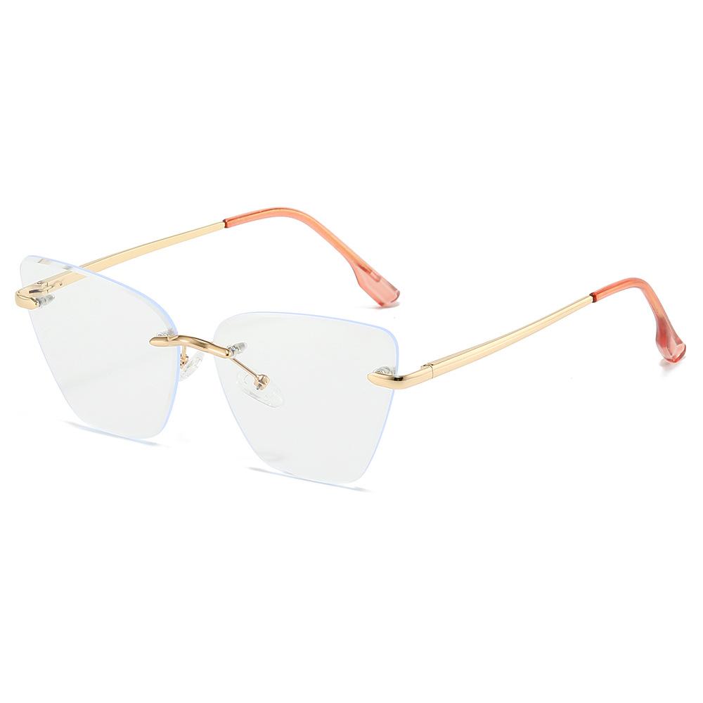 Trimmed Glasses Women'S Ultra-Light Borderless Retro Anti-Blue Light Large Frame Anti-Blue Light Men'S Myopia Glasses Frame