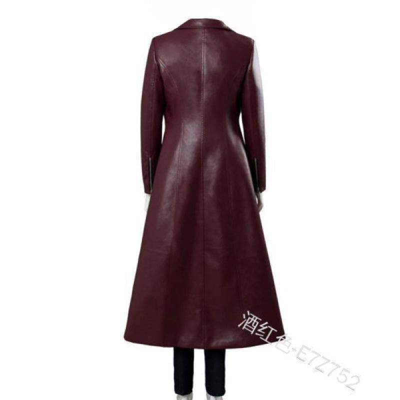 Ladies' European Leather Jacket: Mid-length, Slimming Plus Size Windbreaker (E7Z752)