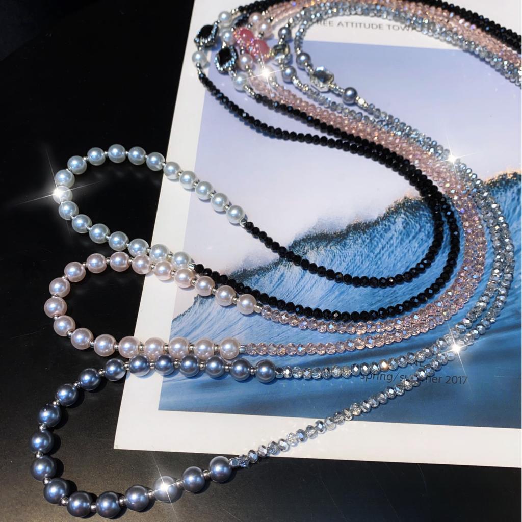 Crossbody Handykette Strass Zirkon Perlen Lange Hängekette Crossbody Tasche Handyhülle Lanyard Ins Kristall