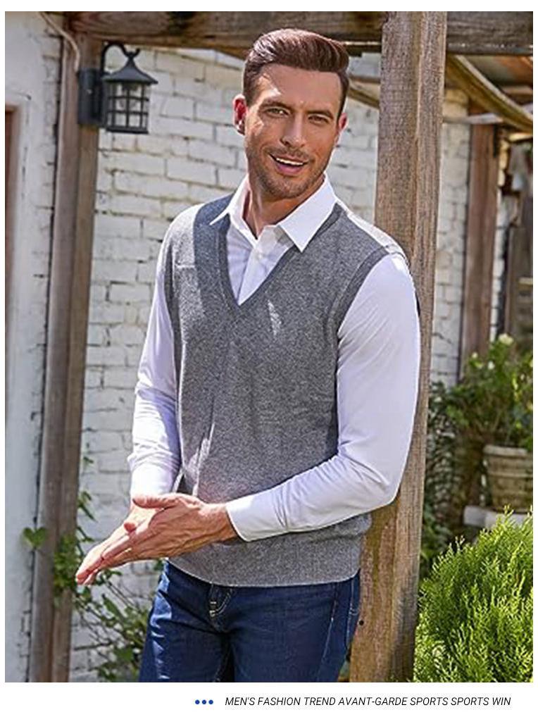 Men's Versatile Wool Blend Knit Vest - All-Season Bestseller