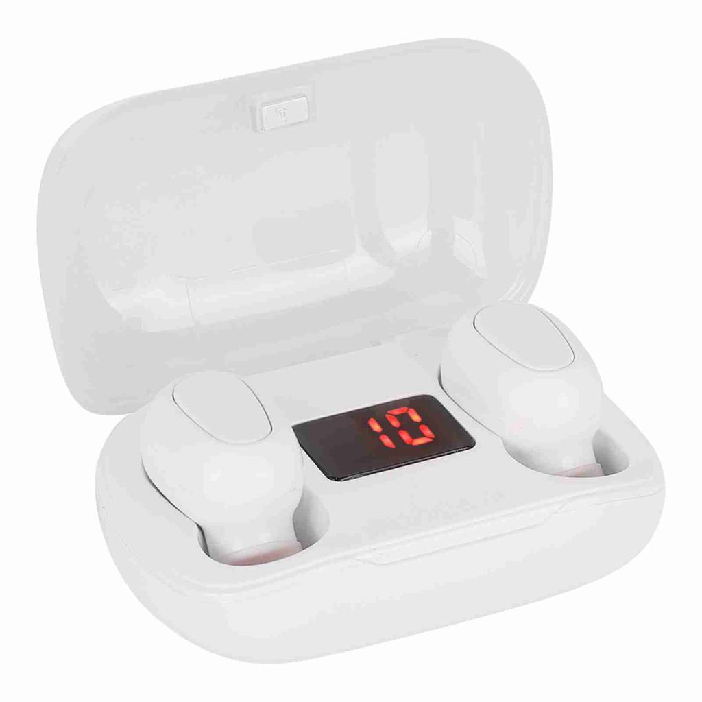 L21 Bluetooth 5.0 Earbuds True Wireless Stereo Earphone HIFI with Digital DisplayWhite