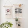 1 Stück Boho Wanddeko Zeitschriftennetzhalter Dekorative Makramee Wandnetz für Zuhause Makramee Wandregal mit Quasten Tragbar