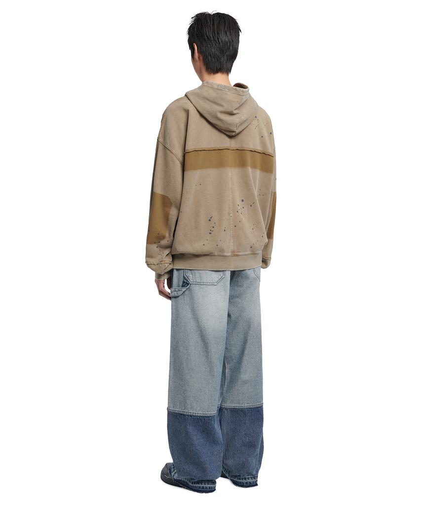 Nomanual Detached Patch Hooded Zip-Up - Washed Brown