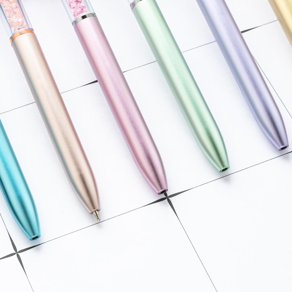 Large Diamond Ballpoint Pen Crystal Rotating Black Refill Pen Imitation Metal Luxury Office Oil Ball Point Pen School Supplies