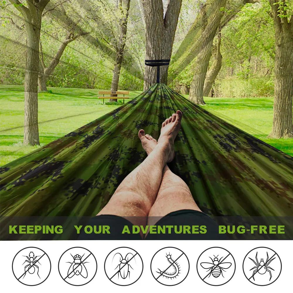Portable Quick Setup 290*140cm Travel Outdoor Camping Hammock Hanging Sleeping Swing Bed with Mosquito Net
