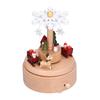 Wooden Music Box Snowflake Decor Wood Grain Texture Beautiful Sound Christmas Music Box