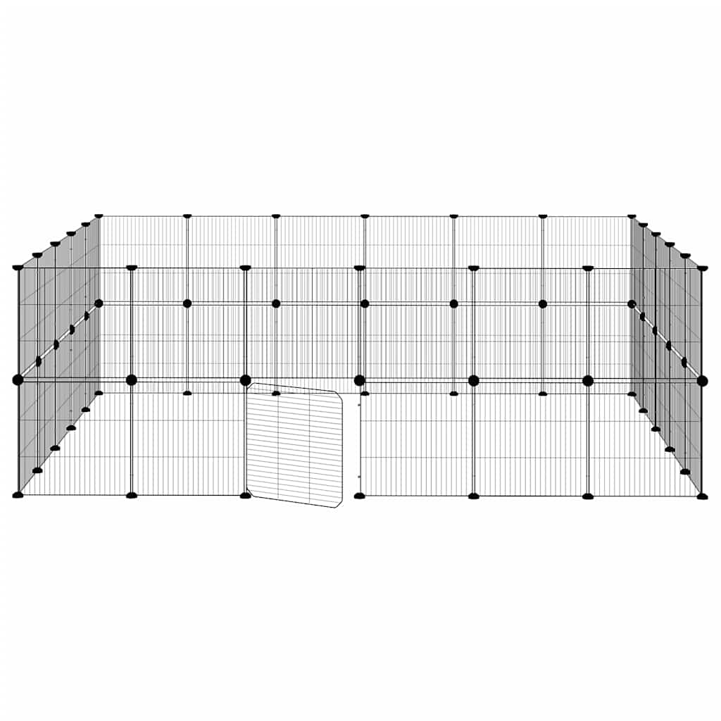 44 Piece Pet Cage with Door Black 35 X 35 Cm Steel