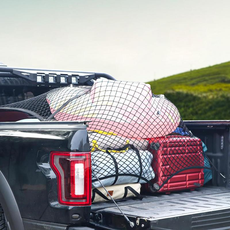 Truck Bed Cargo Net Highly Elastic Heavy Duty Truck Net Mesh Organizer For Trunk Moving Shelf Ceiling Road Outdoor