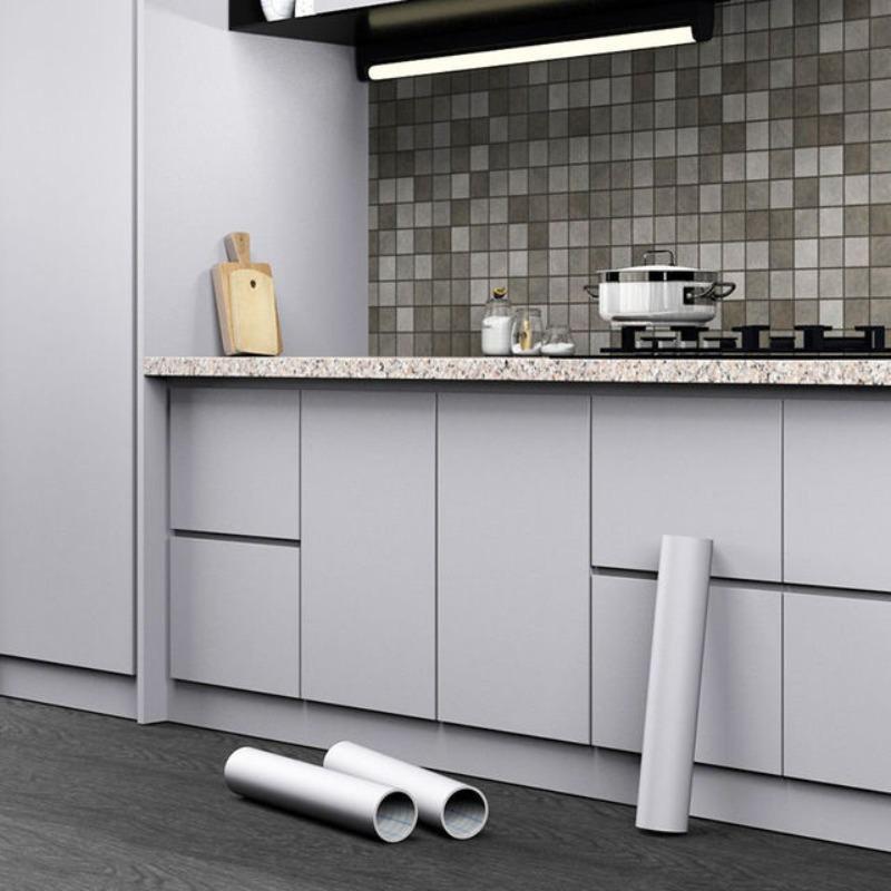 Matte Cabinet Film Kitchen Decor Waterproof Solid Color Self Adhesive Thicken Vinyl Wallpapers Bedroom Home Decor Wall Stickers