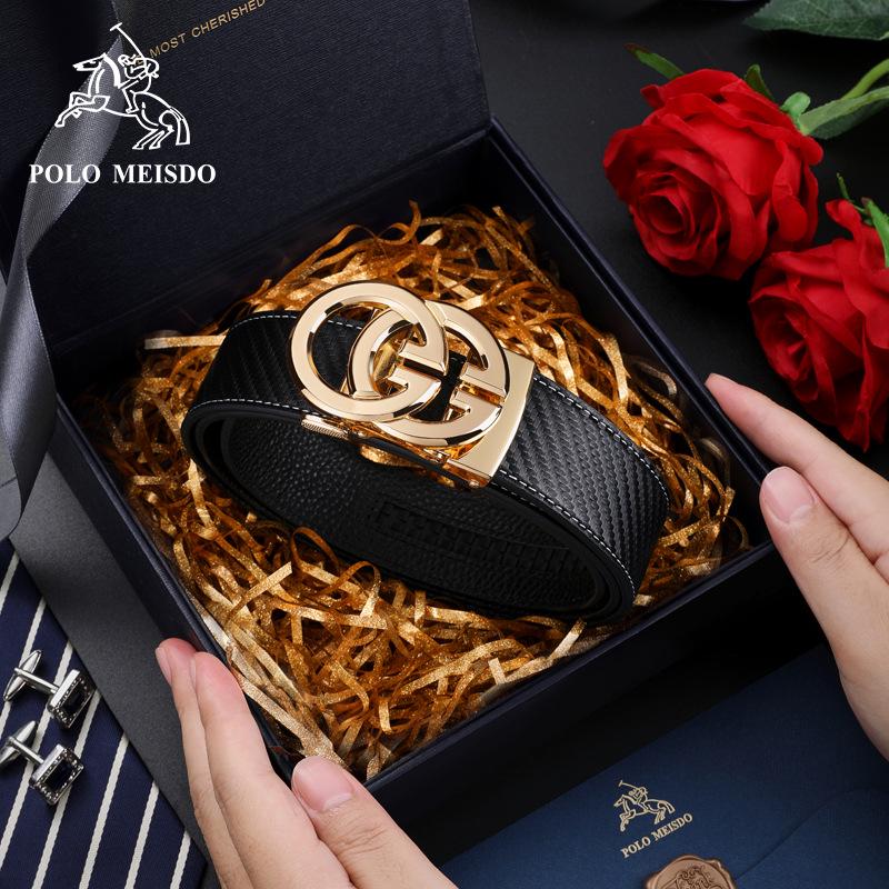 Paul Messier Herren Ledergürtel mit automatischer Doppel-G-Schnalle - Stilvoll & Vielseitig