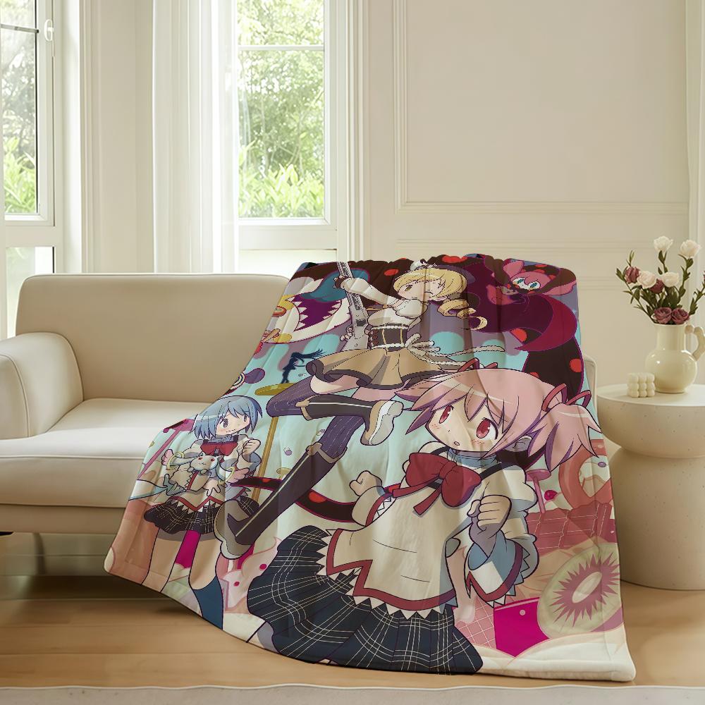 Anime Puella Magi Madoka Magica Blanket For Sofa Office Bed Plane Travel Sleep Read Relax Camping Soft And Warm