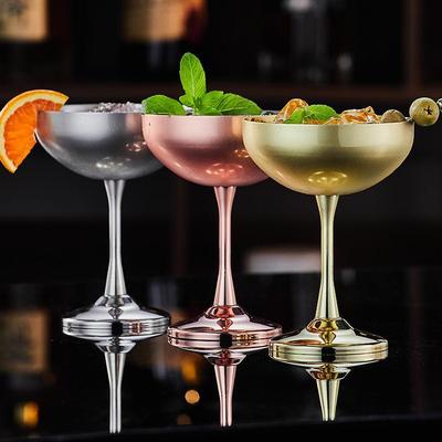 Pahar Creativ cu Picior Lung din Oțel Inoxidabil pentru Cocktailuri și Înghețată