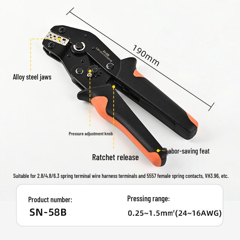 European Universal SN-58B Multifunctional Ratchet Wire Crimping Pliers Set
