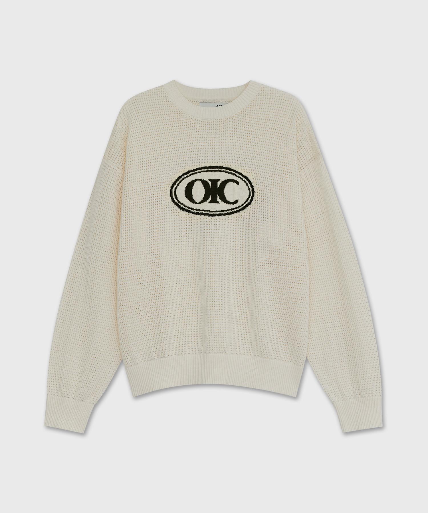 Oioi Collection Logo Mesh Knit [Ivory] S