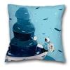 Creative Spaceman Astronaut Pillowcase Blue Green Cushion Cover Sofa Office Seat    Ornament Home Decoration