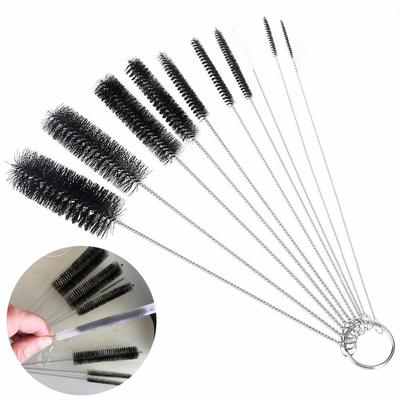 Pipetler, Karbüratörler, Dövme Tabancaları, Sprey Tabancaları, İğneler, Tüpler ve Borular için Paslanmaz Çelik ve Naylon Temizlik Fırçası Seti