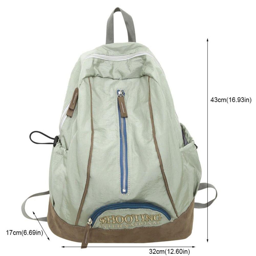 Polyester Trendy Ins Backpack Embroidery School Bags Casual Schoolbags Unisex