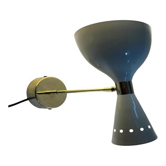 Mid Century Modern Double White Wall Sconces - Vanity Light, Smart Set of 2