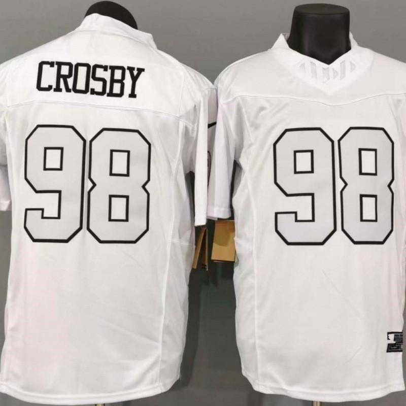 Las Vegas Raiders Crosby 98 White Performance Rugby Jersey Fan Edition Third Gen