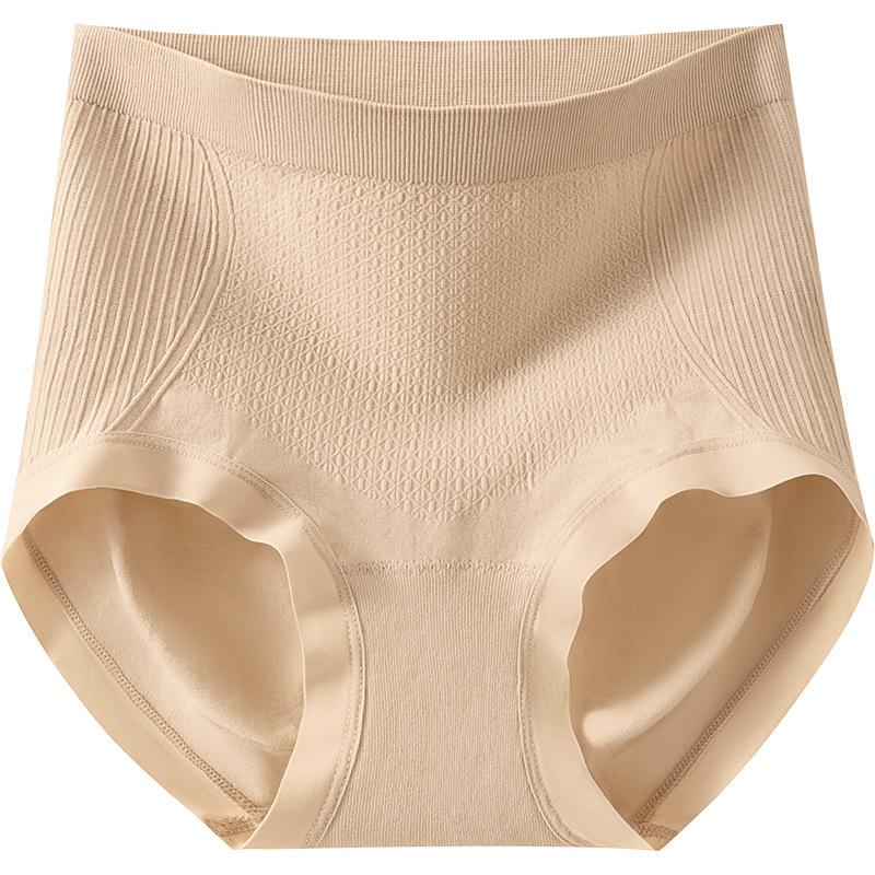 

Female Spring and Autumn Seamless One Cotton Crotch 10A Antibacterial Crotch High Waist Belly Triangle Briefs one size абрикосовий
