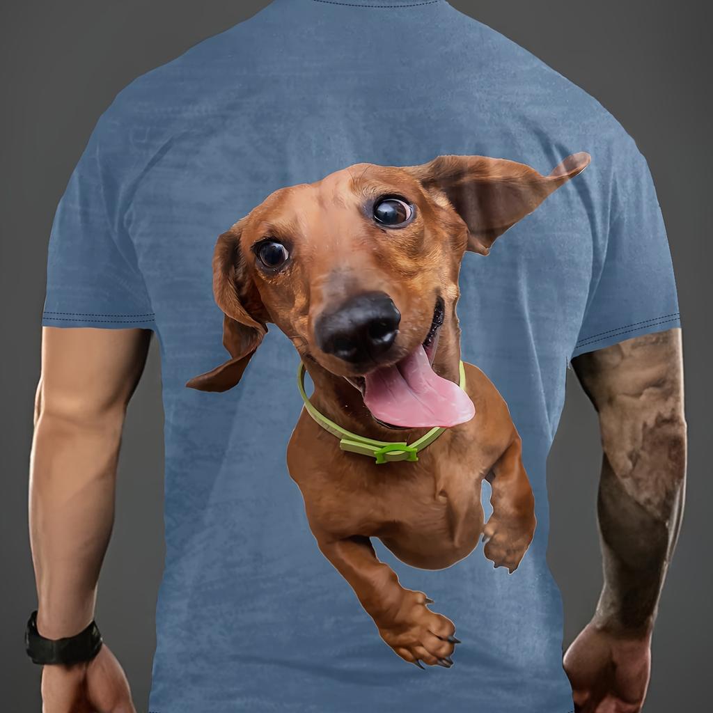 Ny Mote Dvergdachs 3D-trykt Rundhals Kort Ermet T-skjorte For Menn, Casual Sommer T-skjorte For Daglig Bruk Og Feriesteder