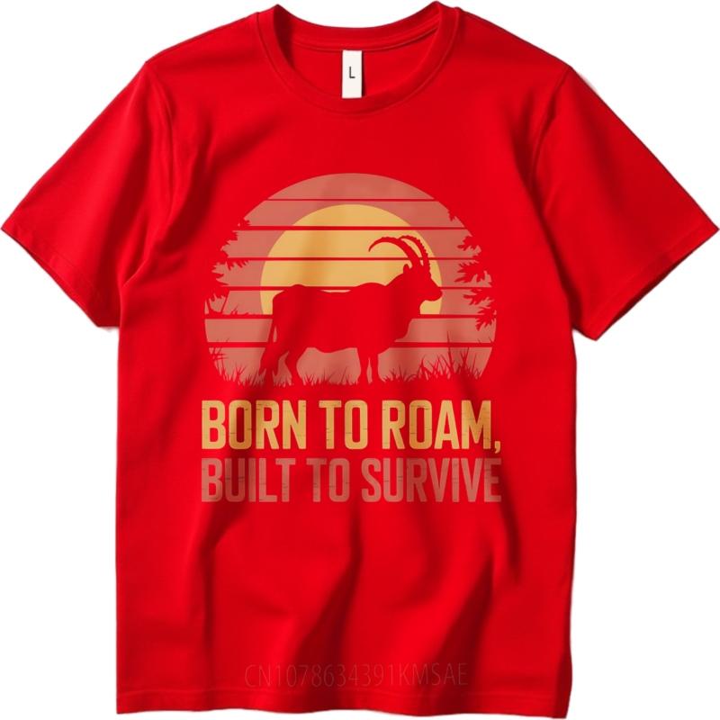 Minimalist Tshirt Casual Tee Travel For man summer tshirt Streetwear Sunset Goat Silhouette Adventure Motto Fashionable Men tees S