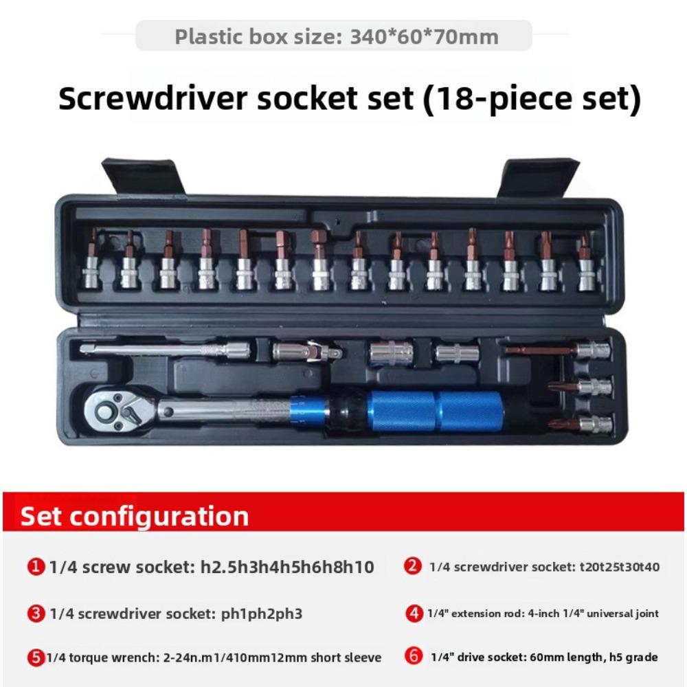 Adjustable Preset Torque Wrench Torque Torque Kg Wrench Hexagonal High Precision Road Car Maintenance torque wrench 22-piece set