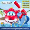 Super Wings Jett Aery Backpack Water Gun - Large Capacity Police Chief Squirt Toy