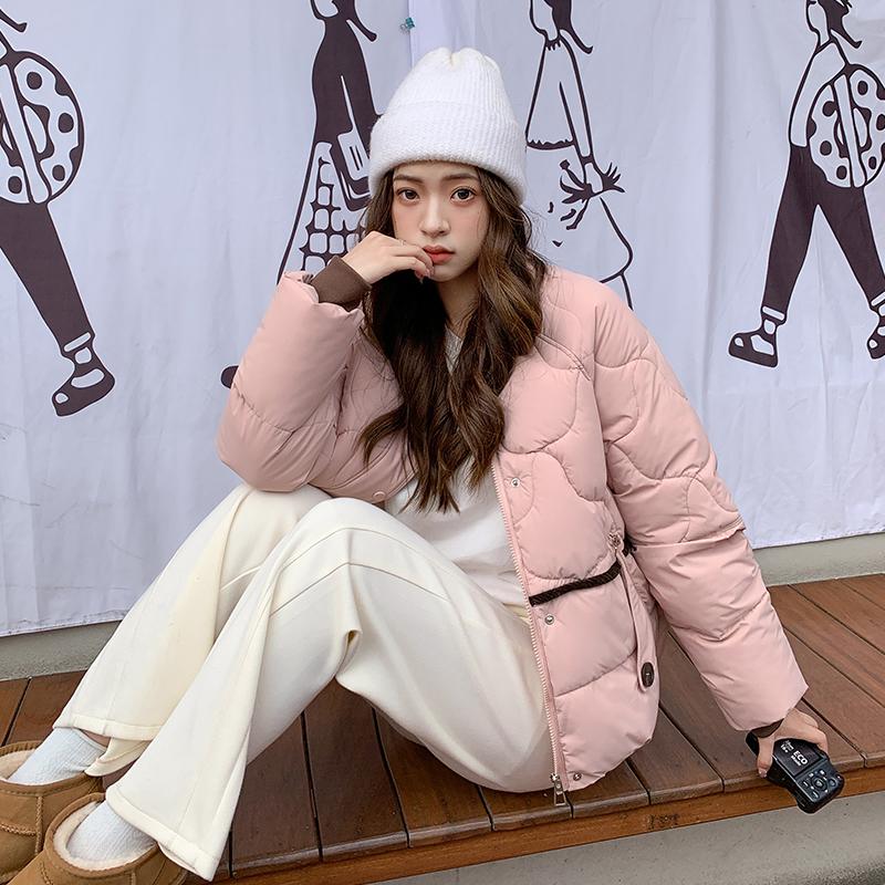 Autumn Winter Thicken Warm Parka Women Casual Solid Color Big Pocket Loose Short Jackets Outwear