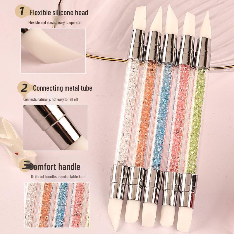 Crystal Double-Ended Silicone Nail Art Pen & Polymer Clay Tool Set