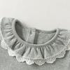 DAVE & BELLA Girls' Long-Sleeve Ruffle-Collar Cotton Base Layer