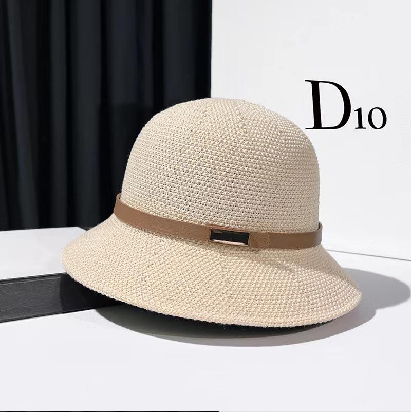 

Classic fashion versatile British simple bucket hat women spring and summer travel shading breathable small basin hat dome straw hat M（56-58cm） бежевый