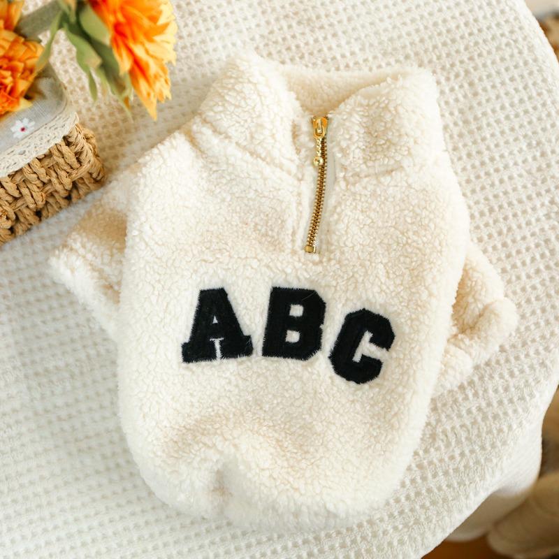 Pet clothes autumn and winter new small dogs, puppies, happy dogs and cats, warm and comfortable Dudu lamb wool vest