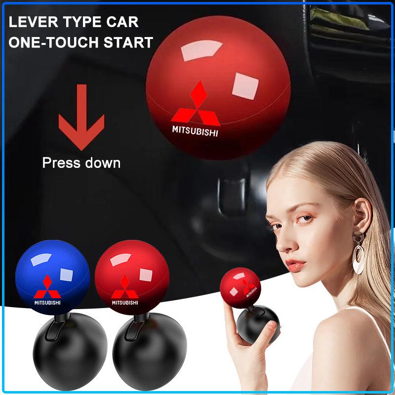 Car Logo Emblem Push Start Button Lever Creative Protective Cover For Mitsubishi Lancer Lancer ASX Outlander 2 3 Pajero Mirage exzos Pajero 4