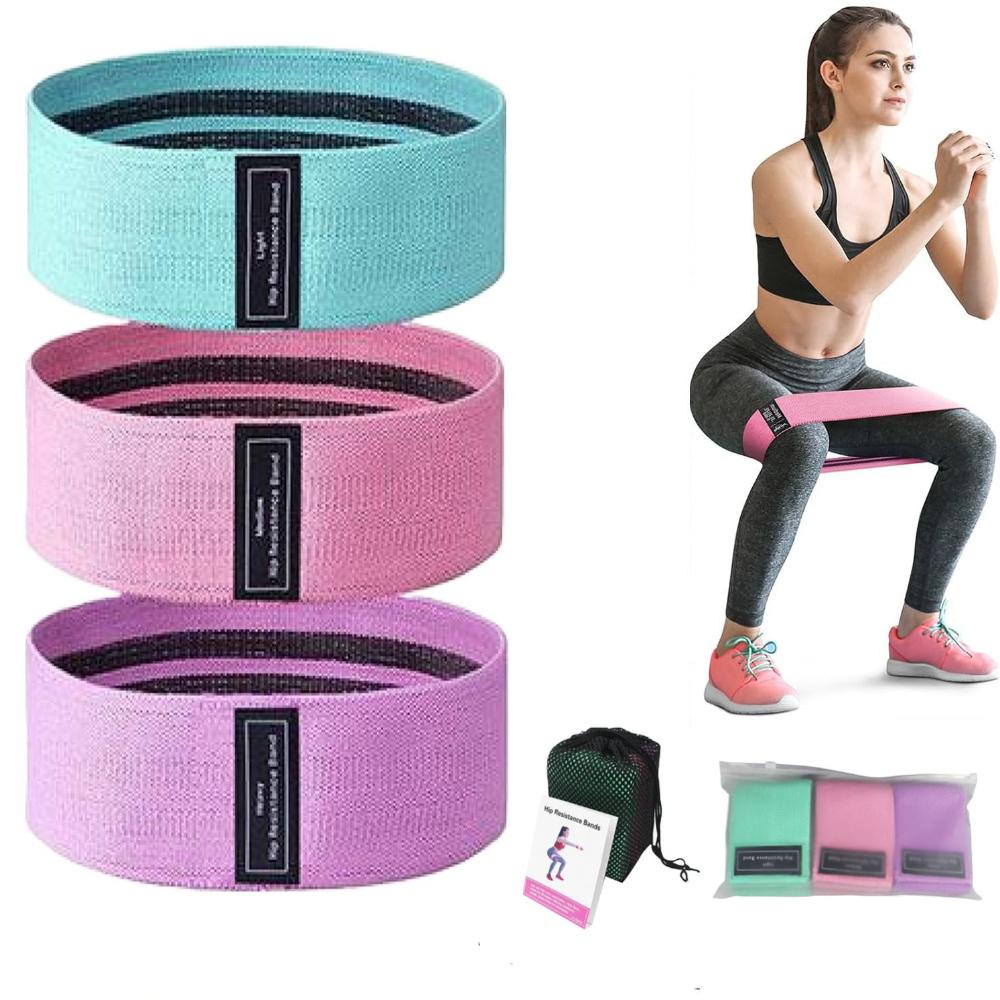 Squat hip resistance band Polyester cotton yoga body tension band indoor fitness hip lifting ring elastic band