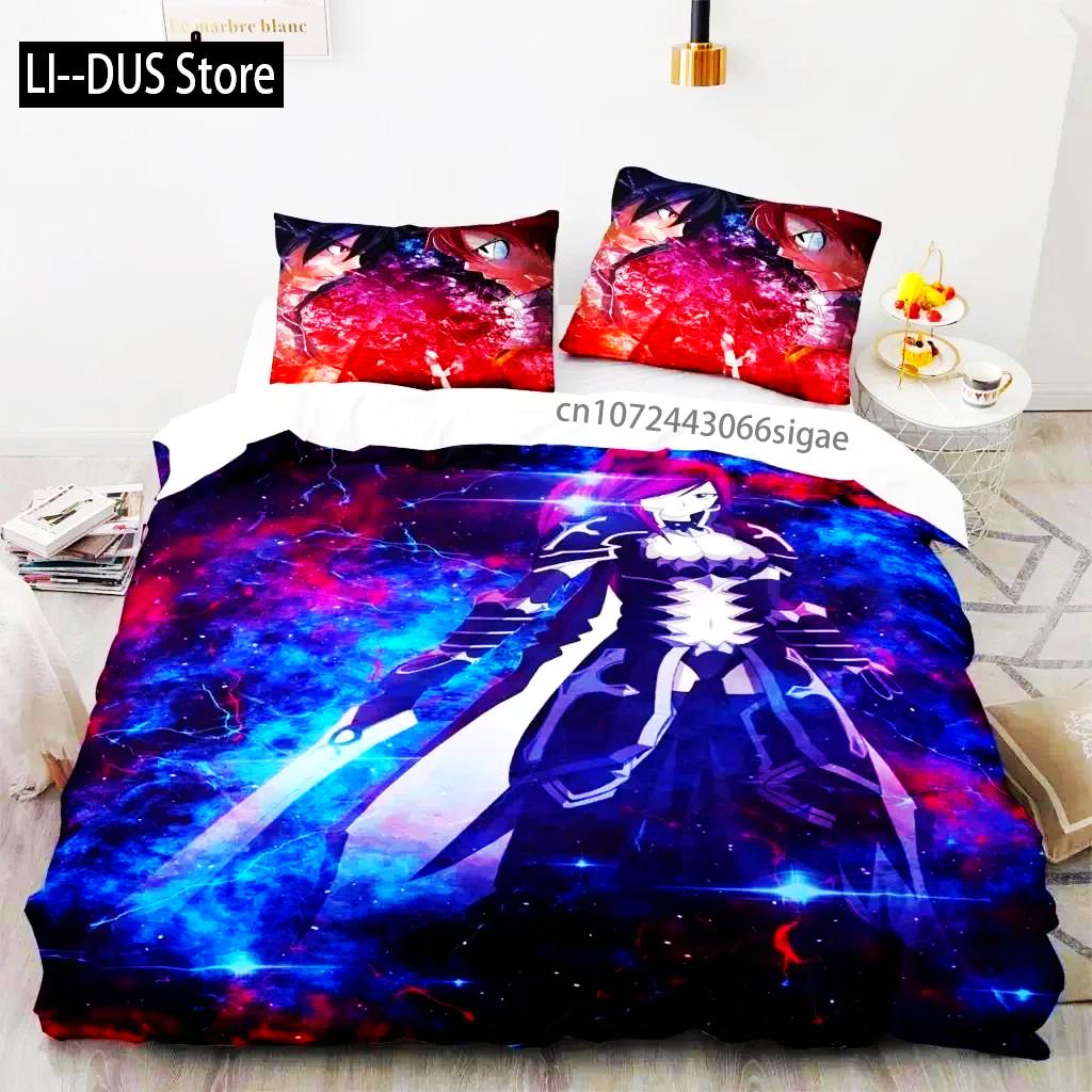 Comforter 3D Print Fairy Tail Anime Natsu Bedding Set Bed Set Comforter King Queen Size Boys Adult