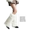 Fuzzy Faux Furs Leg Warmers Furs Heels Long Boots Cuffs Cover Has Elastic One Pair Carnivals Boot Cover Y2K JK Uniform
