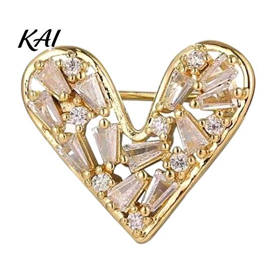 Alloy Coat Brooches Mini Love Heart Brooch Pin, Silver Golden Plated Shape Romantic Jewelry Lapel Hats Bags Scarves Clothes Decorative Accessory