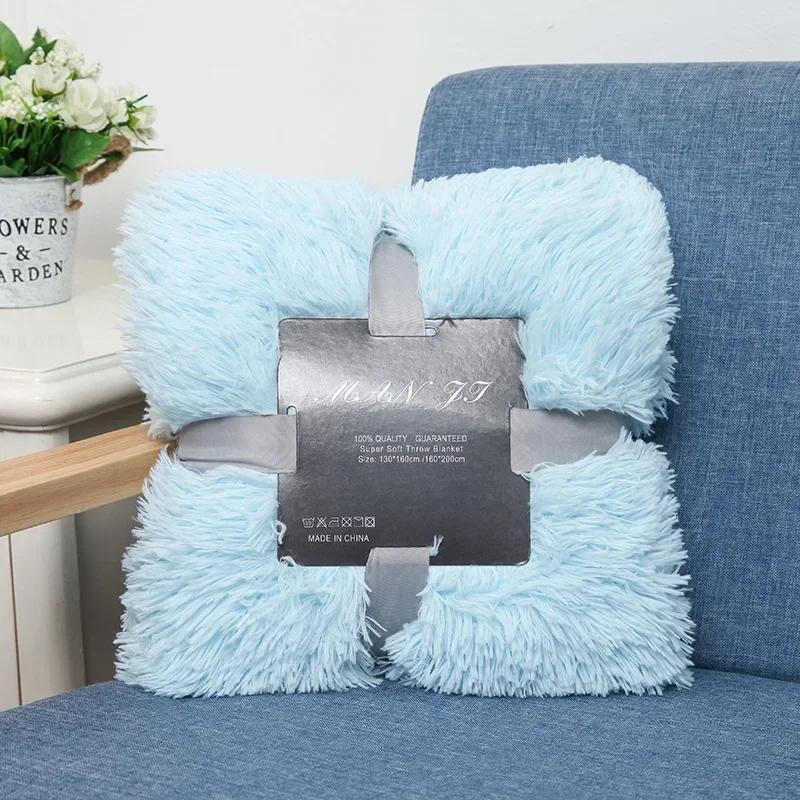 Double Layer Plush Warm Winter Throw Blanket Home Bedspread on The Bed Plaid Chair Towel Sofa Cover Lamb Bed Blankets and Throws