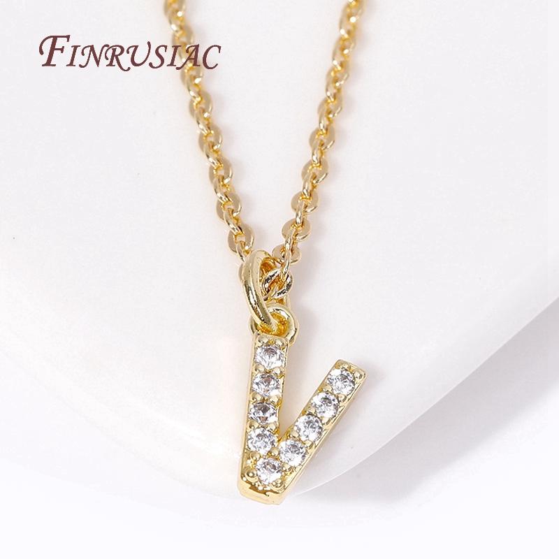 Classic A-Z Initial Letter Pendant Necklace Female 18K Gold Plated Simple Choker Neck Chain Woman Necklaces Jewelry Gifts
