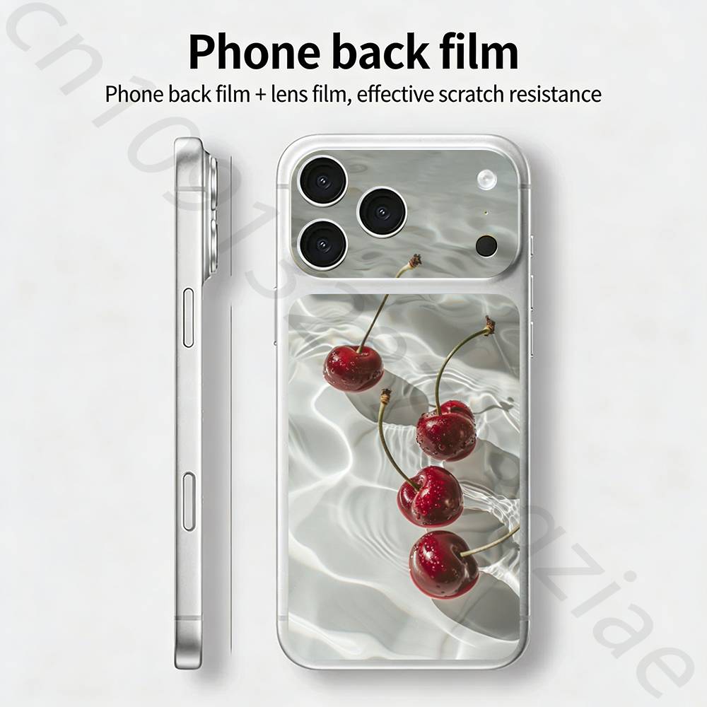 

Фрукты вишни Для iPhone 17 pro Max /17 pro Полное покрытие Наклейка Skin Wrap 3D Цветная Задняя Защитная Наклейка Пленка iPhone17pro