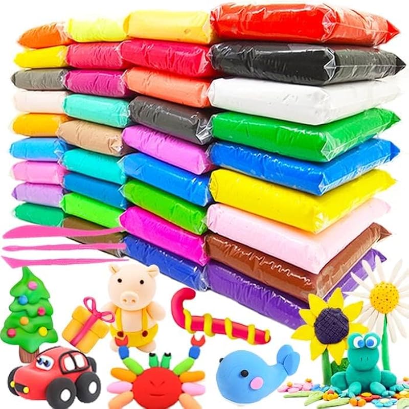 Eclet (Pack Of 1Air Dry Clay, Colorful Children Soft Clay, Creative Art Crafts, Gifts For Kids-Multi Color. Non-Toxic Mo