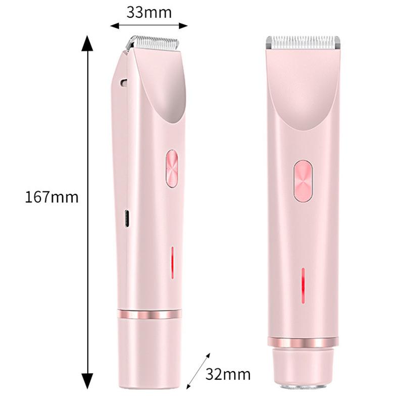 2in1 Electric Razors for Women Bikini Trimmer Facial Mustache Shavers for Ladies Body Underarms Legs Portable Painless Epilator