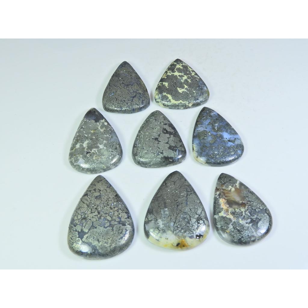 415Cts. Natural Marcasite Pear Shape Cabochon Loose Gemstone 08Pcs Lot C-318