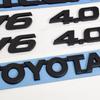 3D Mat Zwart Toyota Hilux V6 4.0 Letter Embleem Badge Sticker Set voor Toyota Hilux 2004-2020 Achterklep Exterieur Vervanging