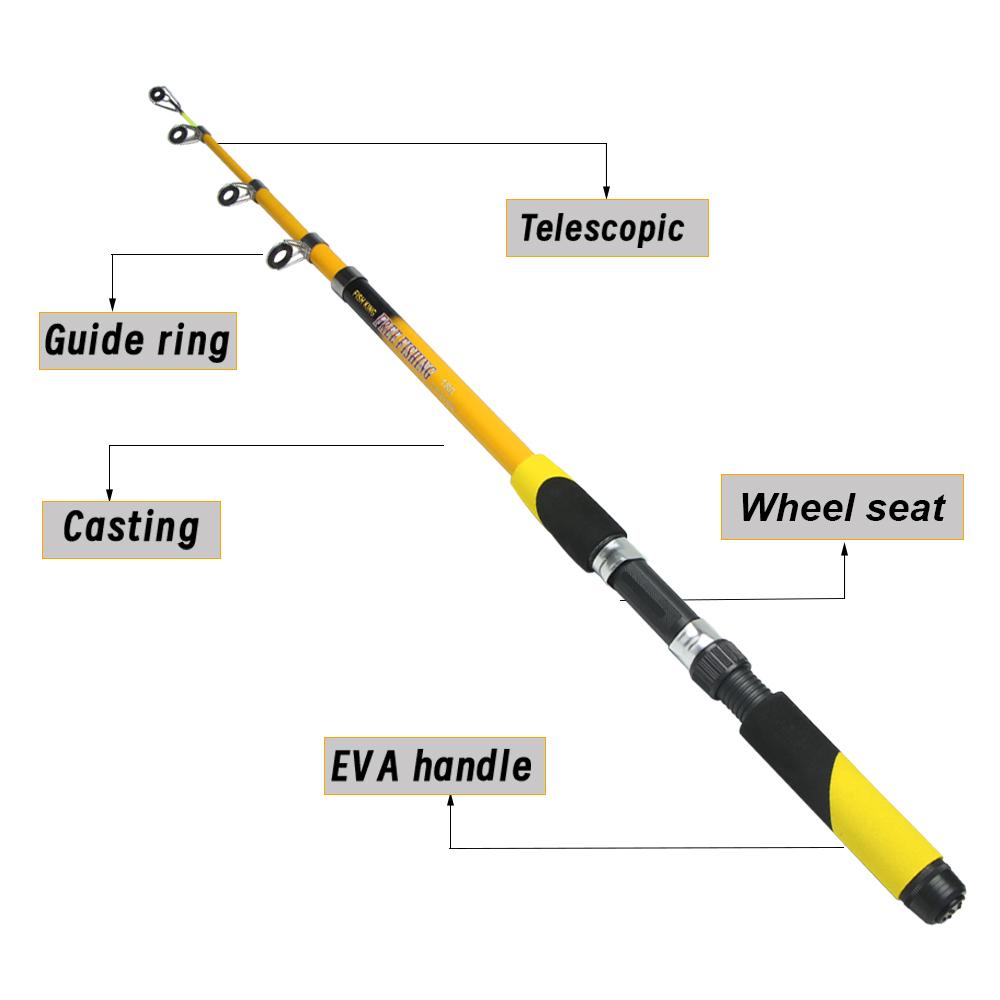 FTK 1.8m Fishing Pole Set Full Kits With Telescopic Fishing Rod And Spinning Reel Baits Hooks Travel Pole Set