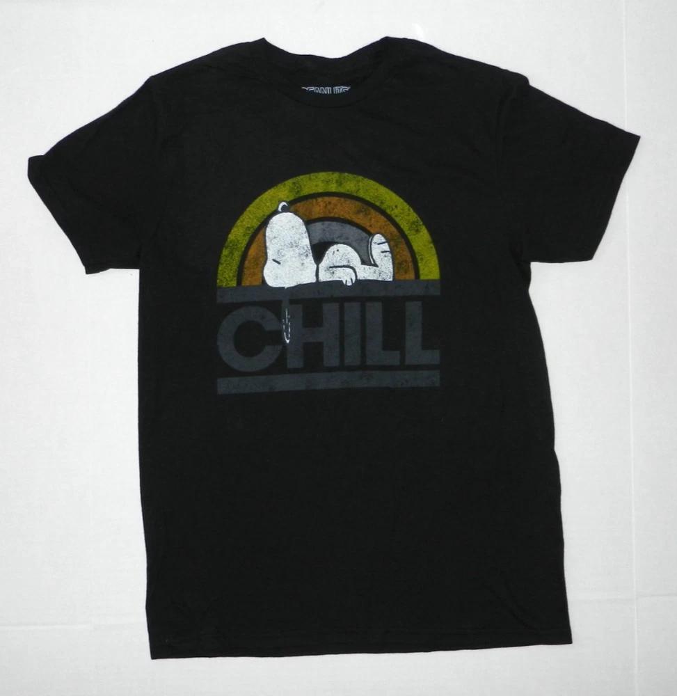 Футболка черная с графикой персонажей Snoopy Movie Chill, новая XL